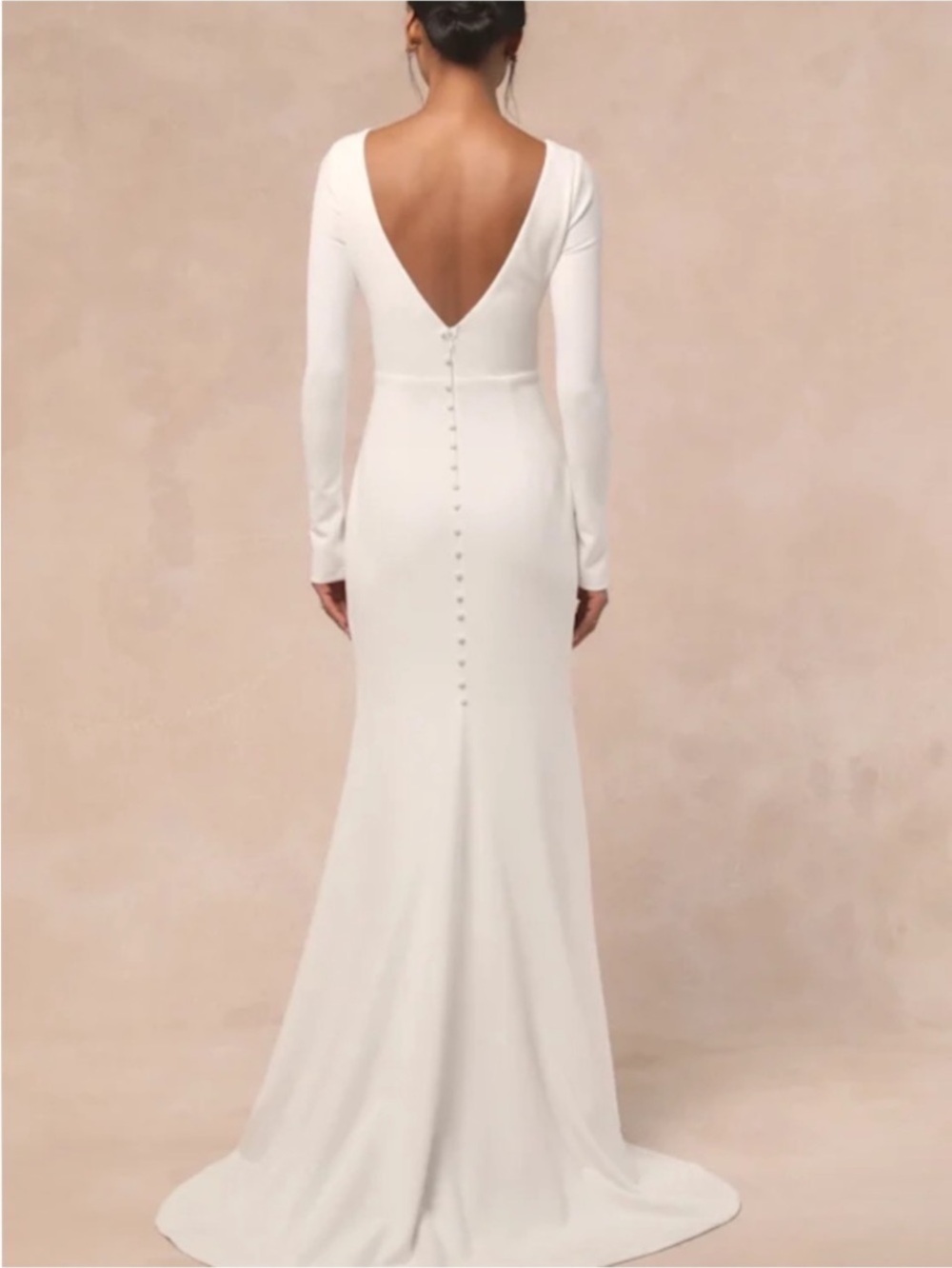 New Lulus Feeling of Forever Elegant Long Sleeve V-Neck Maxi Dress Sz Medium - Picture 4 of 8